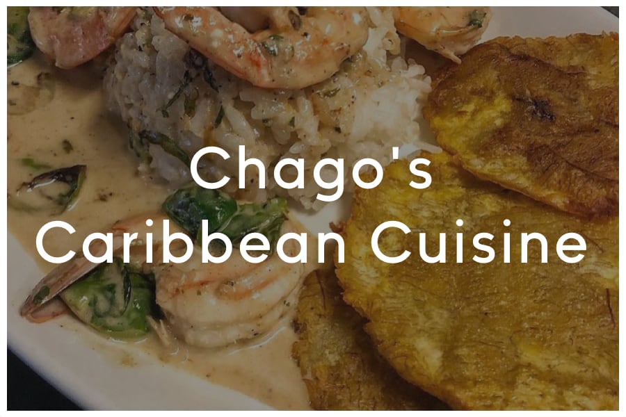 <span>Chago's Caribbean Cuisine<br><br>7301 N Lamar Blvd<br>Austin, TX 78752<br><br>(512) 275-6013</span>